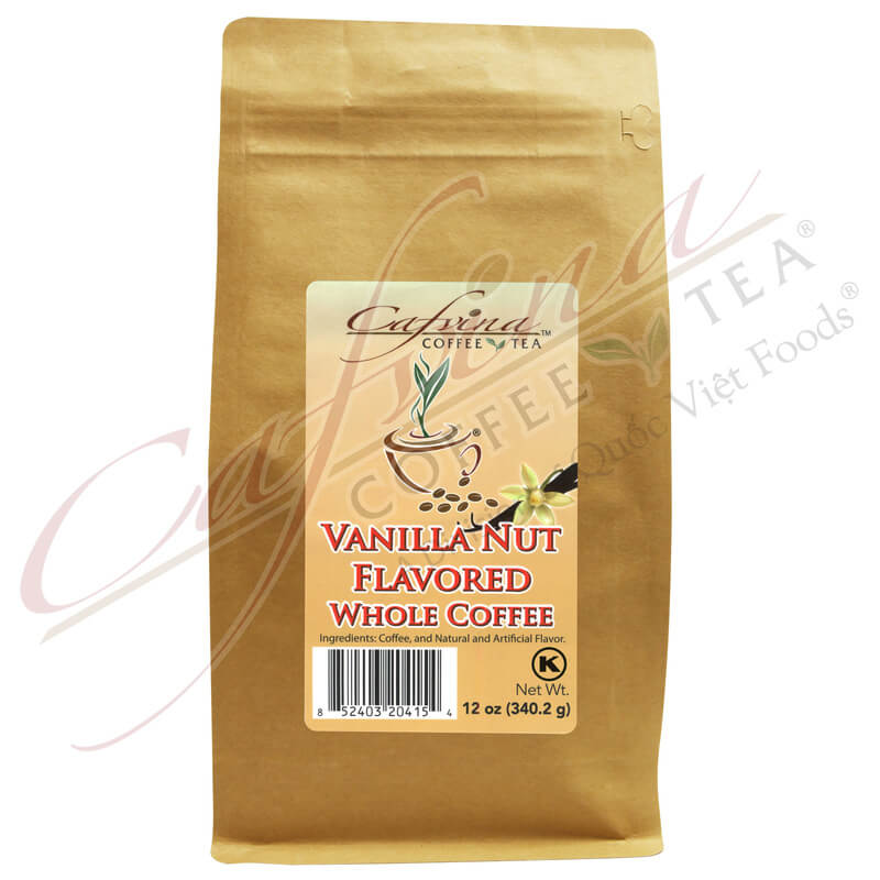 Vanilla nut flavored whole coffee